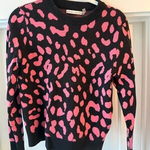 Alice + Olivia Vibrant Pink and Black Animal Print Sweater